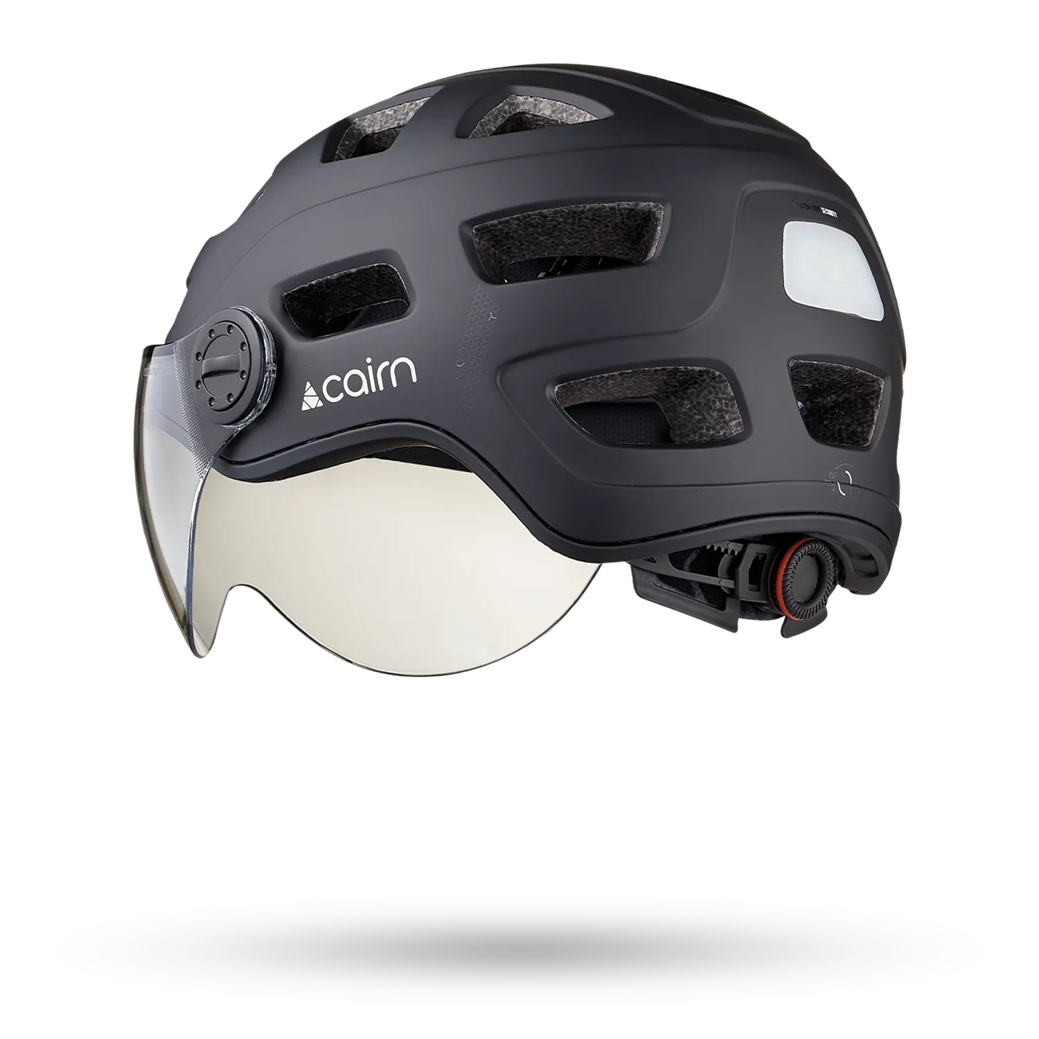 Cairn Quartz Visor cykelhjälm mat black med visir LED
