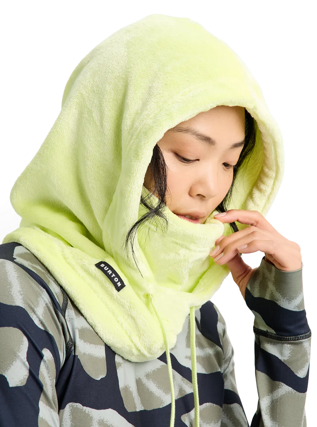 Burton Cora Hood huva Glow Yellow Green mjuk fleece