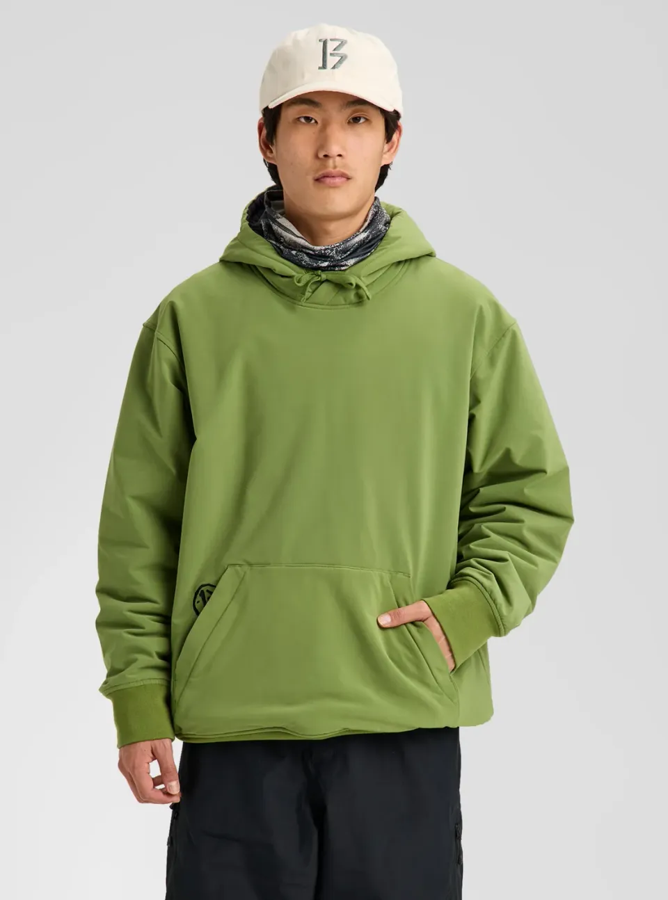 Burton Weather Resistant Insulated Pullover Hoodie Gray Cloud
