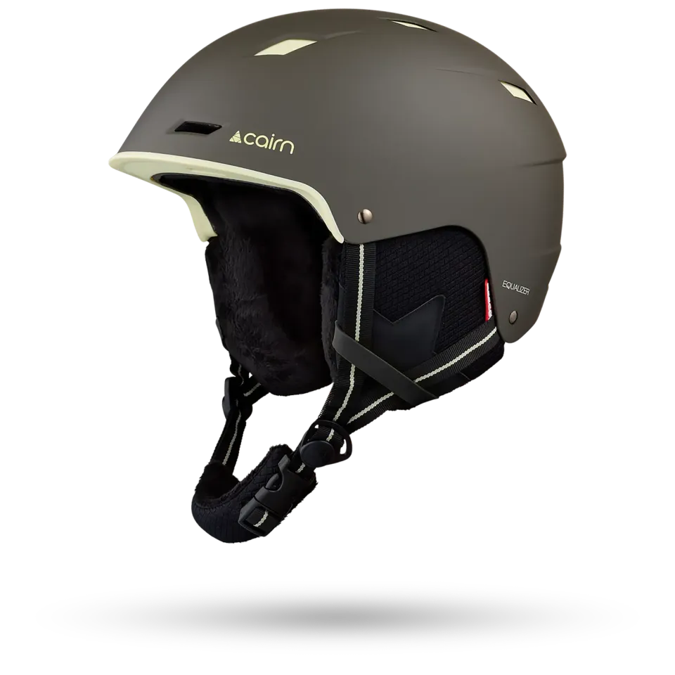 Cairn Equalizer Pure skidhjälm Mat Khaki Lime RECCO