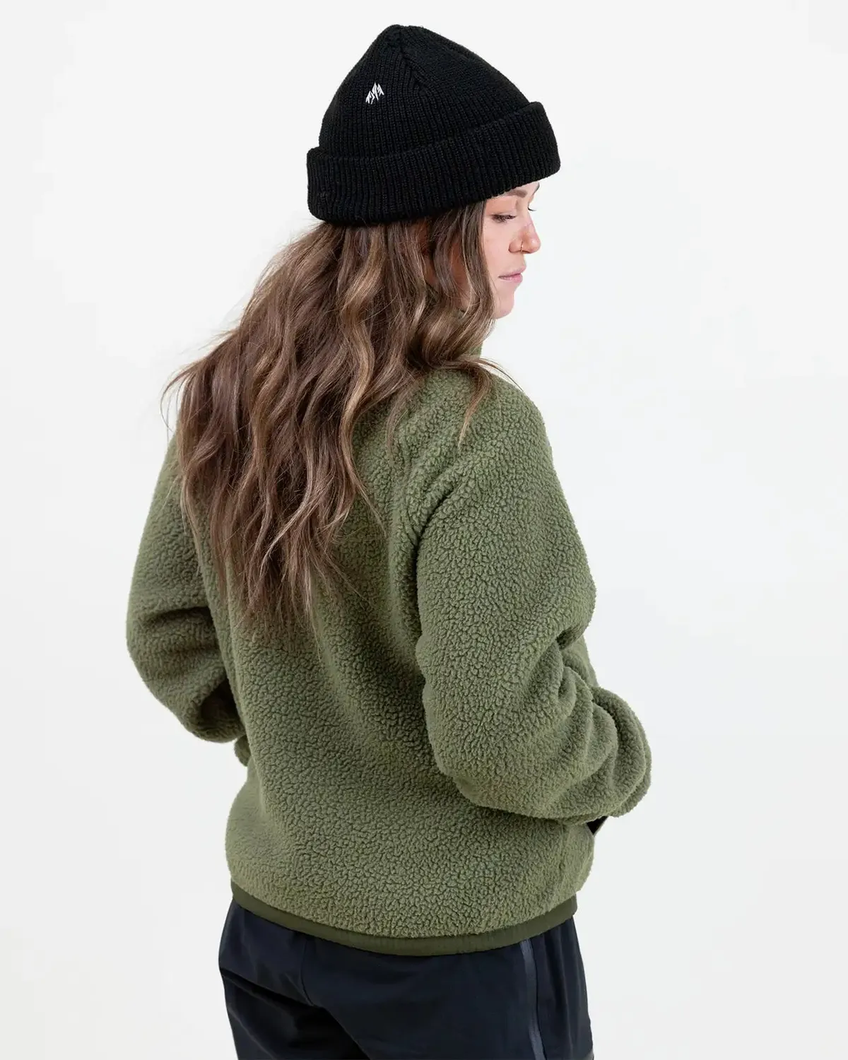Jones Campfire Recycled Sherpa Fleece Pullover 2026 fleecetröja svart dam