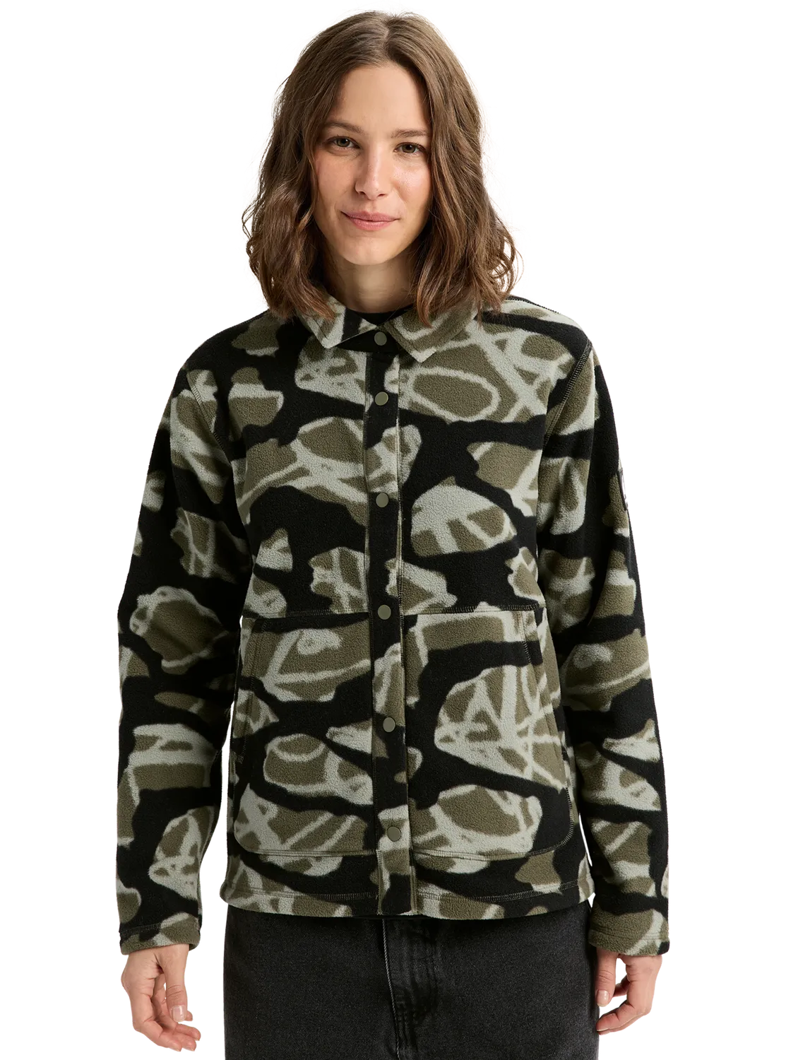 Burton Cinder Fleece snapshirt True Black dam
