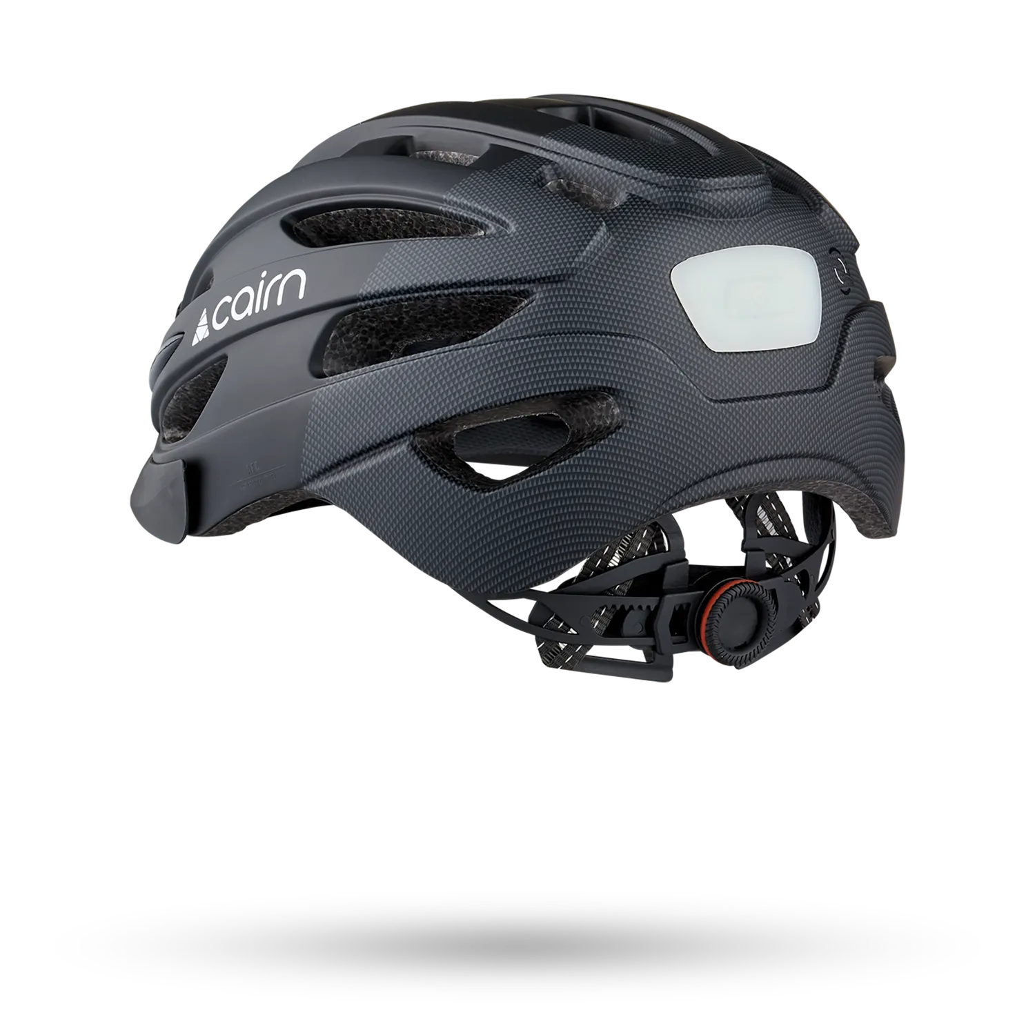 Cairn Fusion cykelhjälm Mat Black Triangle LED-lampa