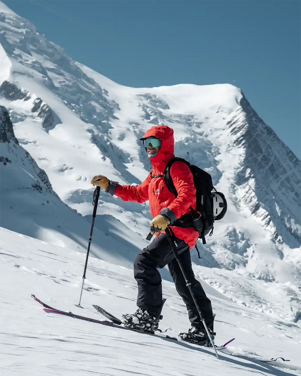 Jones Higher GORE-TEX 3L hängselbyxor herr röd