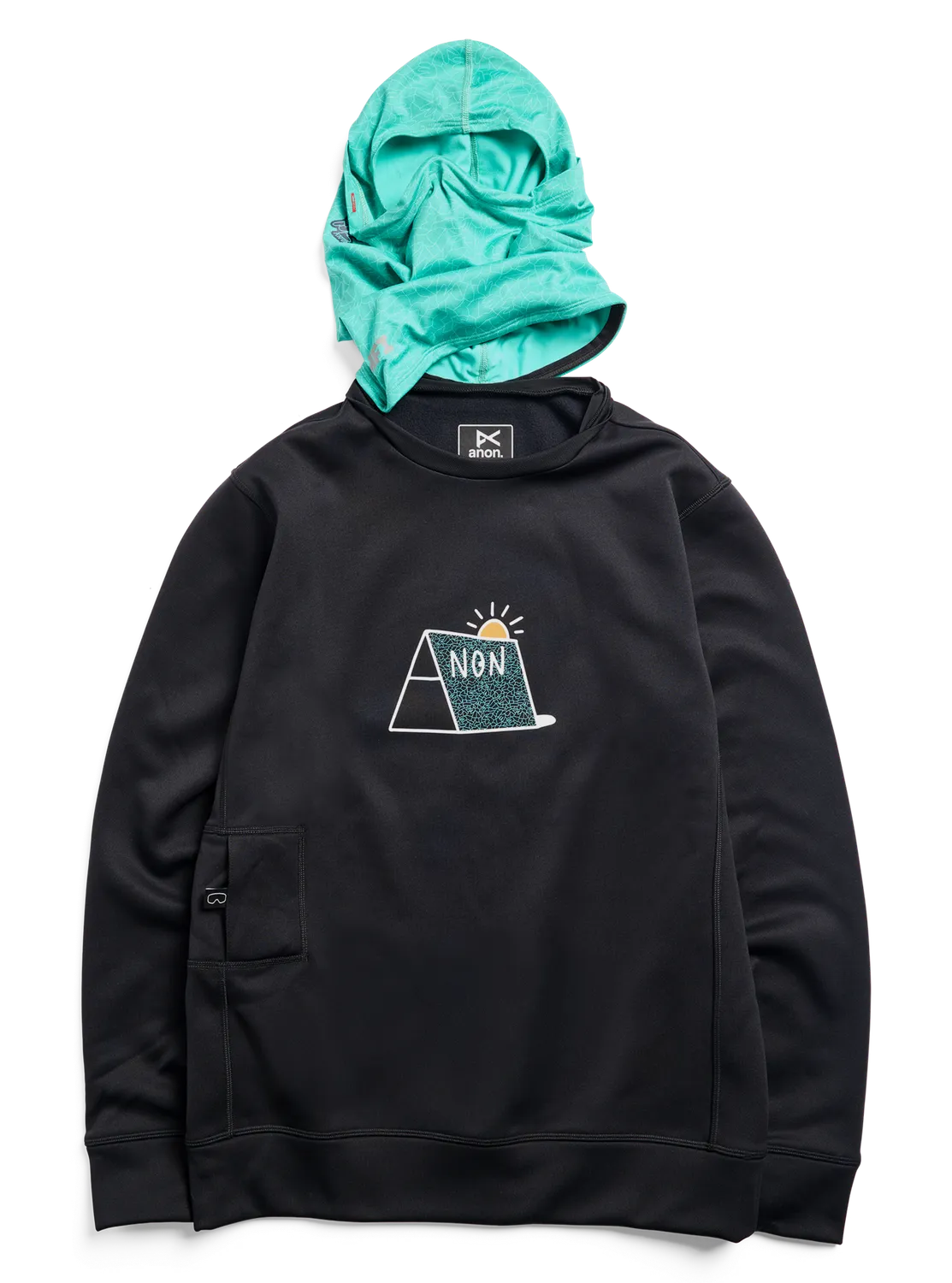 Anon Beaufort MFI fleece crewneck marin mönstrad 2 masker