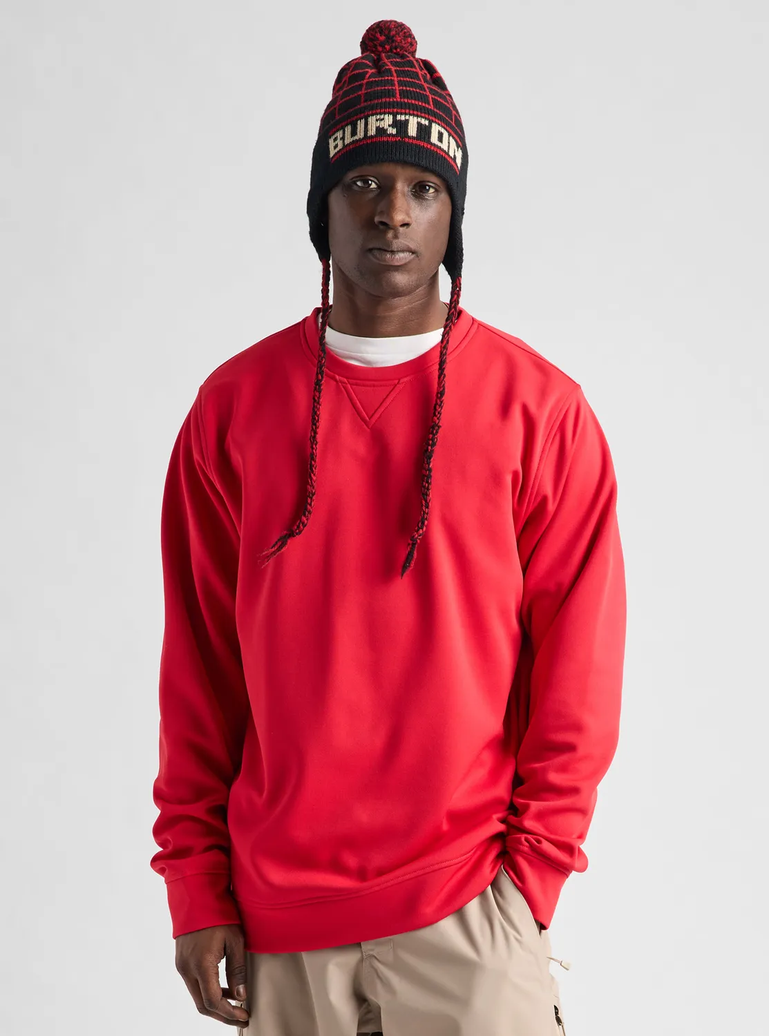 Burton Oak Pullover Crew fleecetröja Geranium Red avslappnad