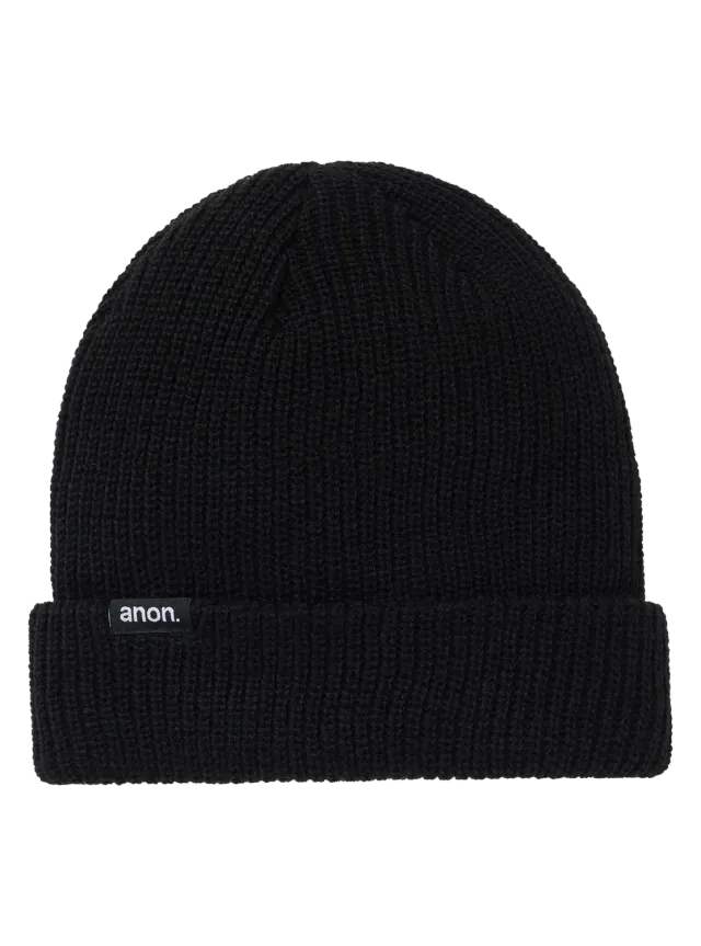 Anon Cuff Beanie mössa True Black klassisk