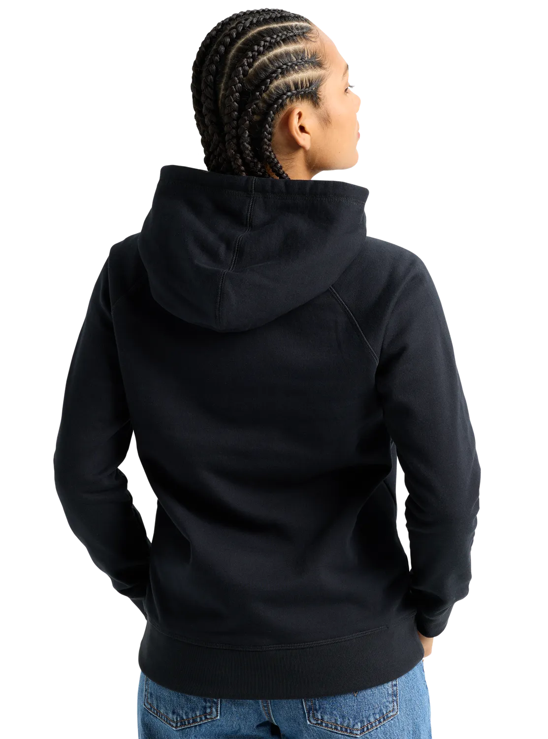 Anon Pullover damhoodie True Black ekologisk bomull