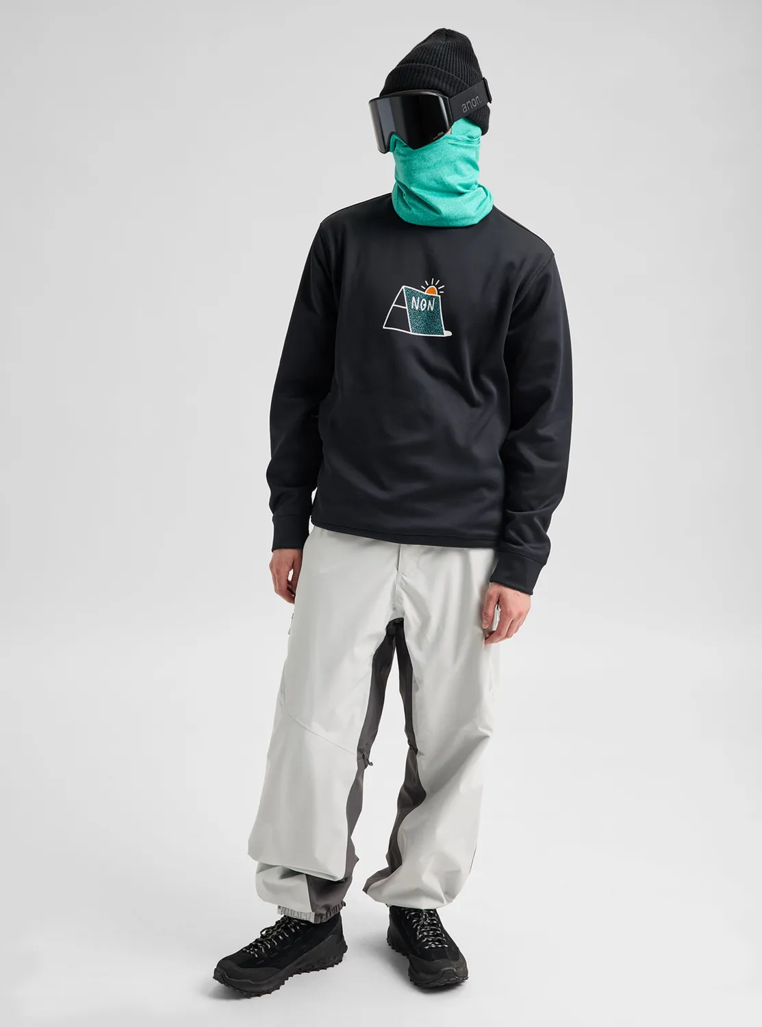 Anon Beaufort MFI fleece crewneck marin mönstrad 2 masker