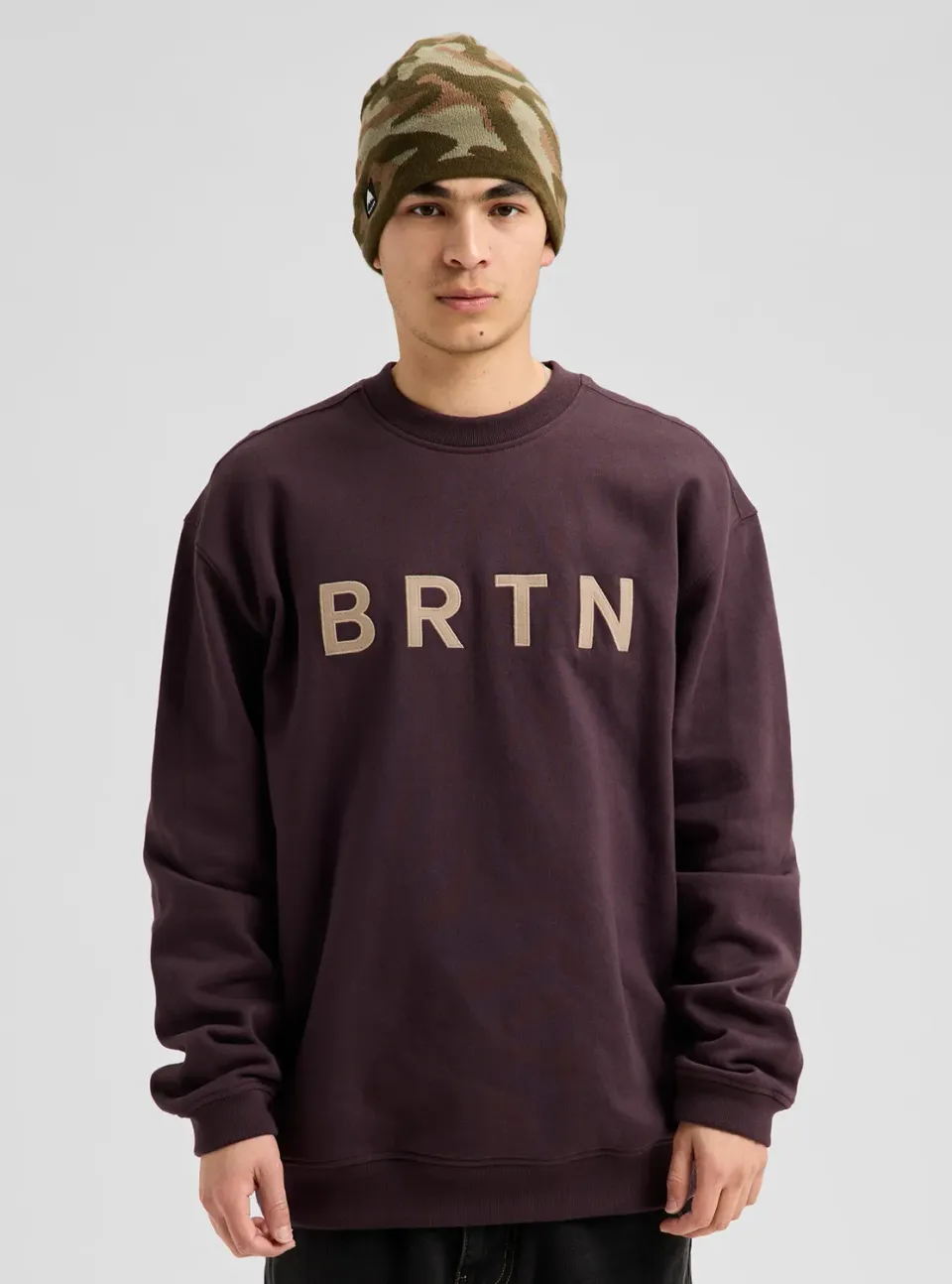 Burton BRTN Crew Sweatshirt Bear Hug Brown ekologisk bomull