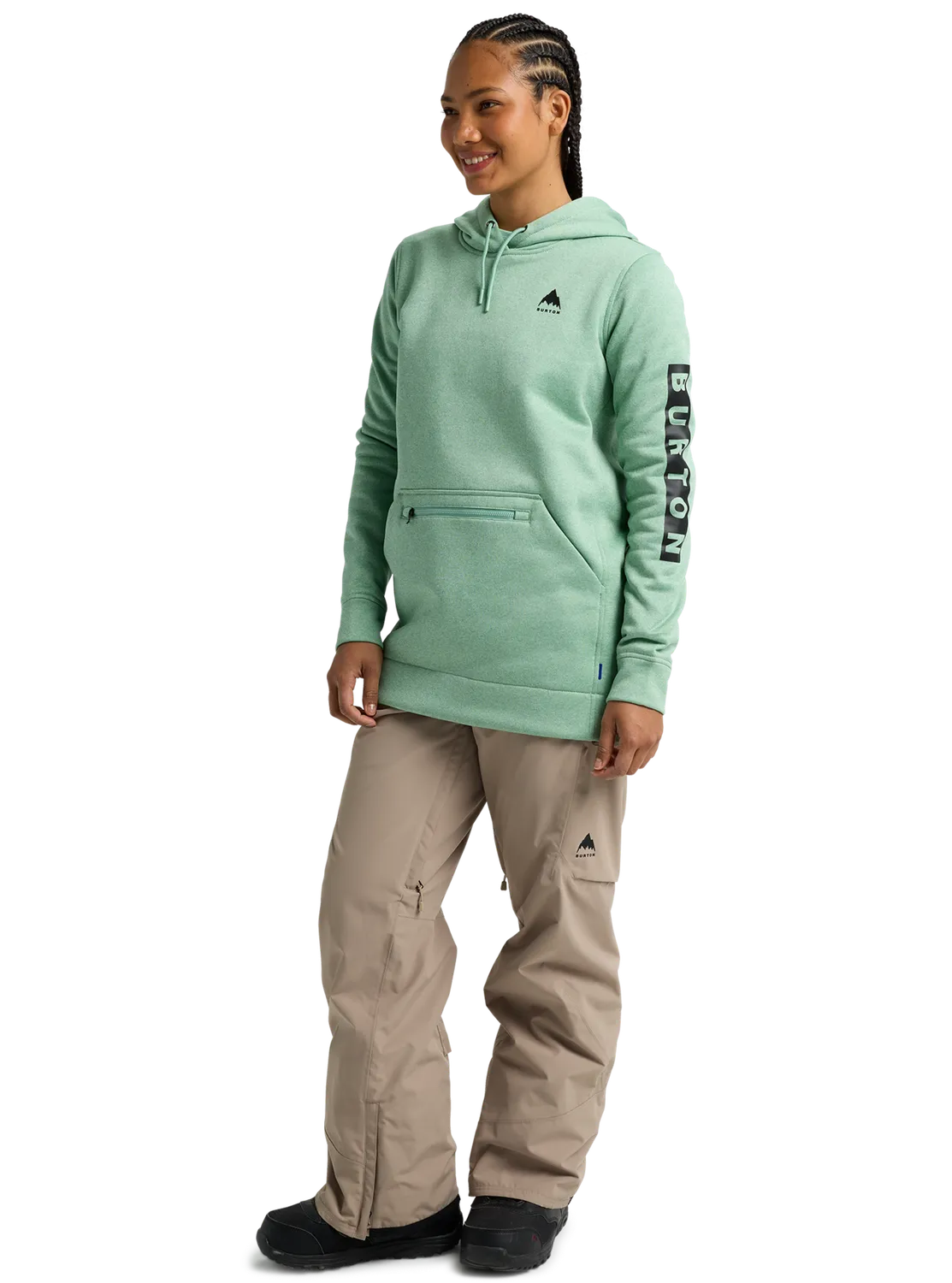 Burton Oak Long huvtröja Washed Lavender dam fleece