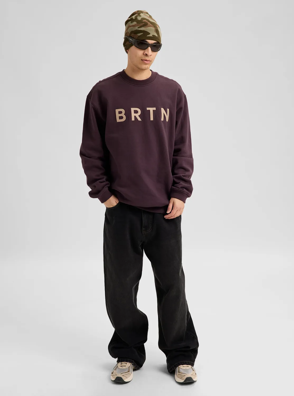 Burton BRTN Crew Sweatshirt Bear Hug Brown ekologisk bomull