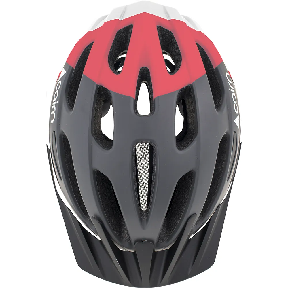 Cairn Prism XTR cykelhjälm Grey Neon Coral trail