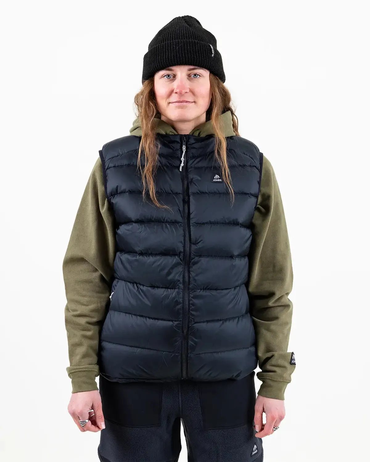 Jones Re-Up Recycled dunväst Stealth Black 750-fill