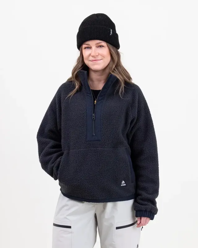 Jones Campfire Recycled Sherpa Fleece Pullover 2026 fleecetröja svart dam