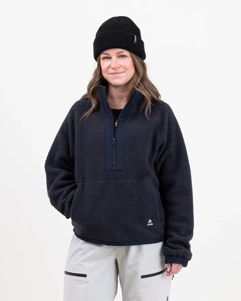 Jones Campfire Recycled Sherpa Fleece Pullover 2026 fleecetröja svart dam