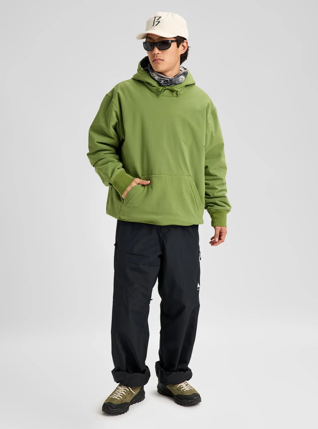 Burton Weather Resistant Insulated Pullover Hoodie Gray Cloud