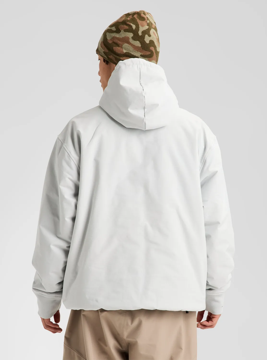 Burton Weather Resistant Insulated Pullover Hoodie Gray Cloud