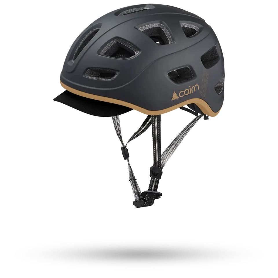 Cairn Quartz Mat Black Cognac cykelhjälm LED