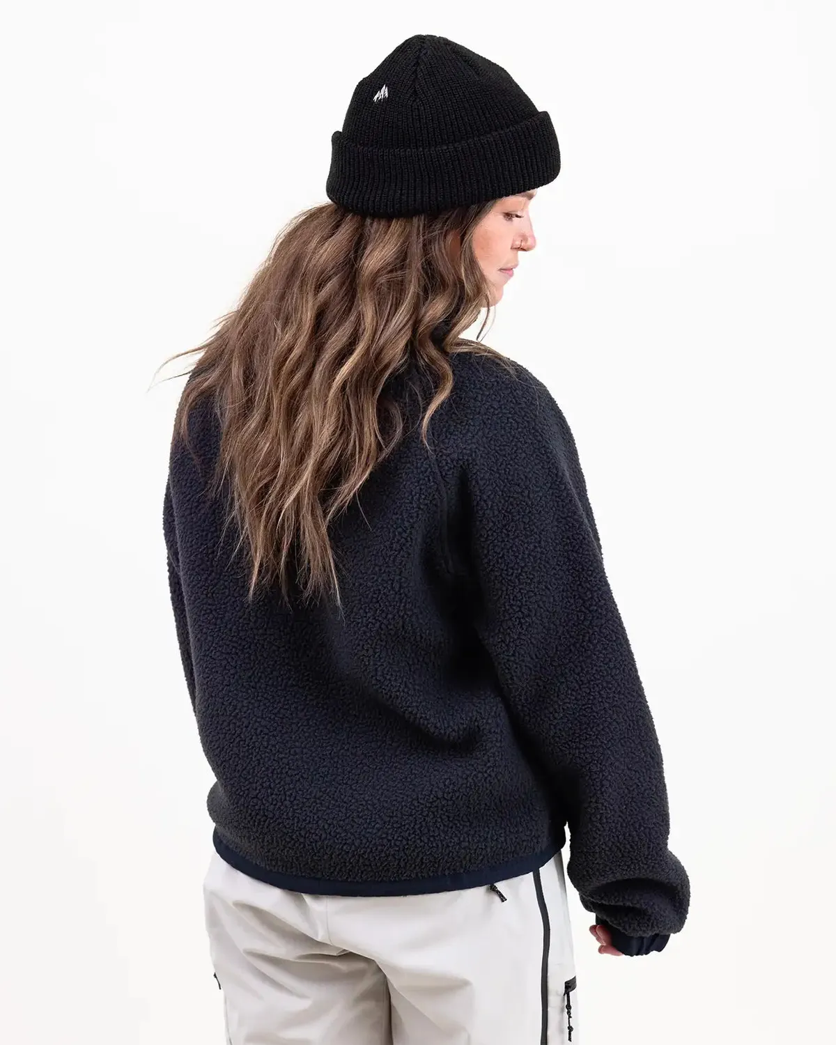Jones Campfire Recycled Sherpa Fleece Pullover 2026 fleecetröja svart dam