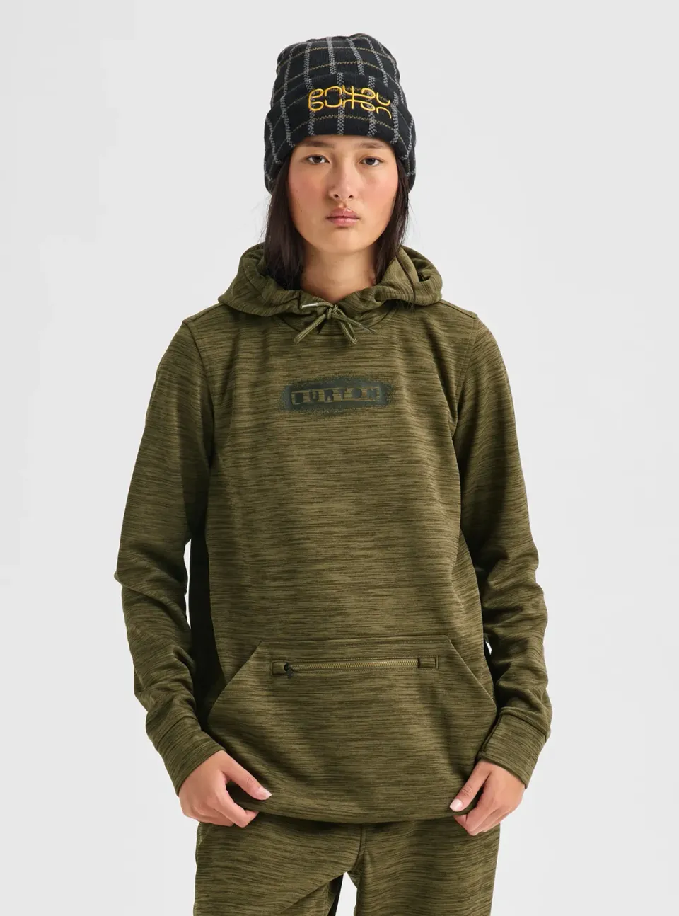 Burton Oak Long Pullover hoodie dam grå mjuk