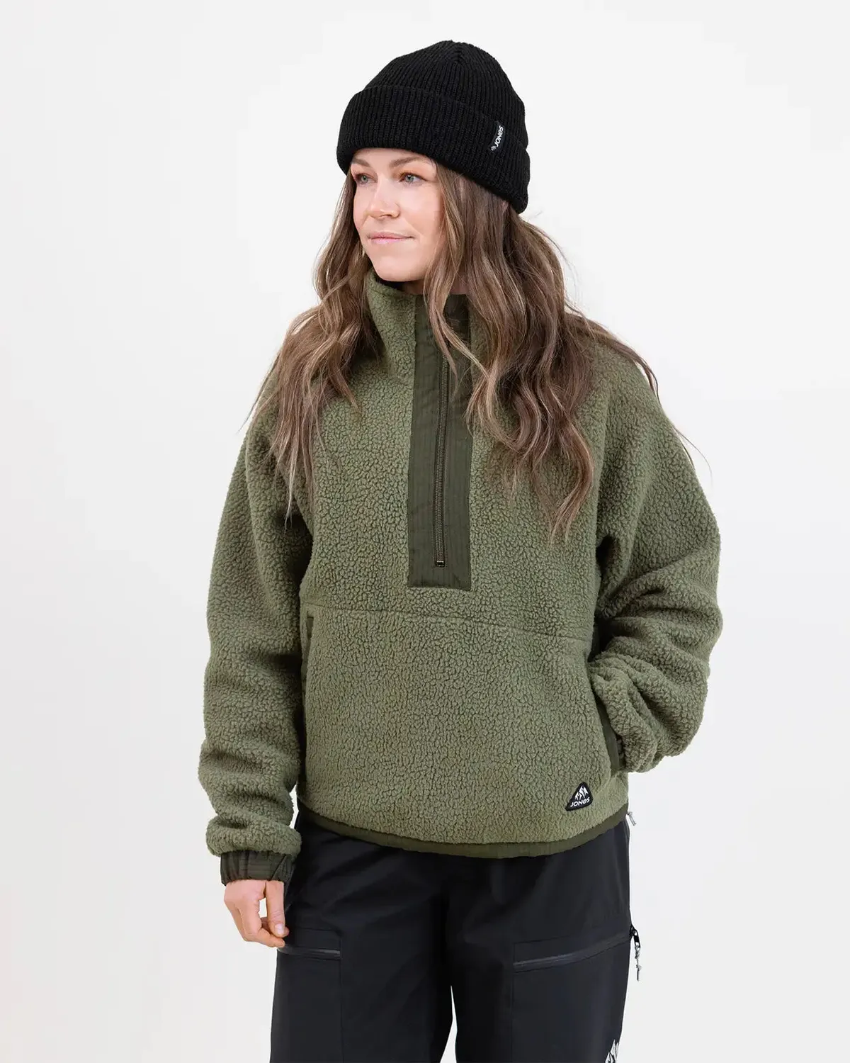 Jones Campfire Recycled Sherpa Fleece Pullover 2026 fleecetröja svart dam
