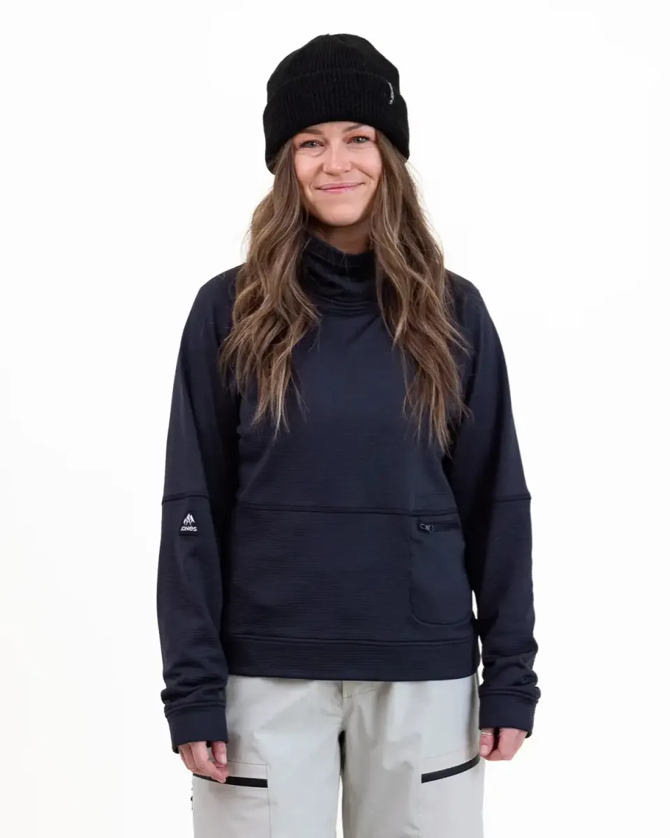 Jones Flagship Recycled Grid fleece dam stealth black