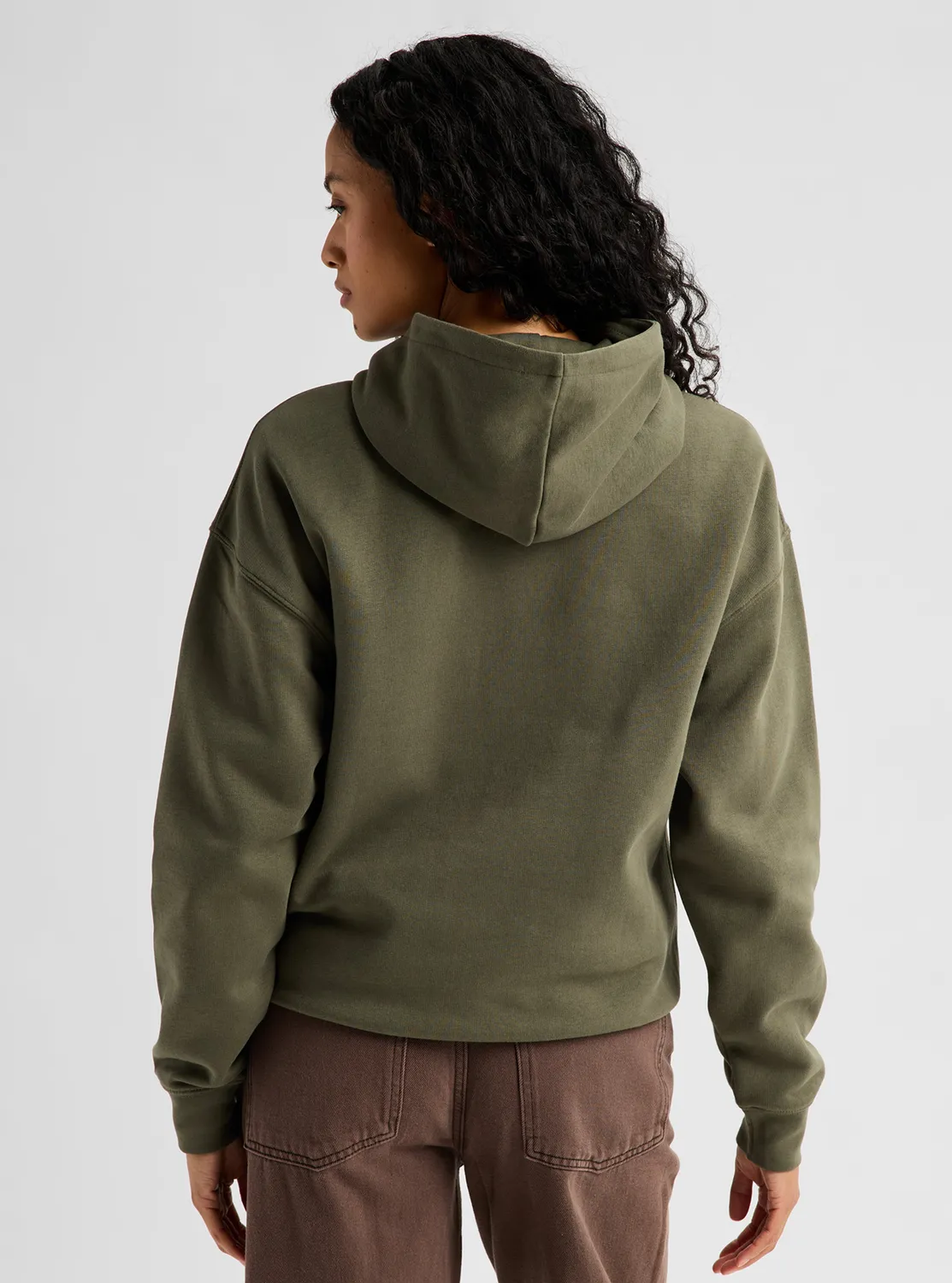 Burton Short Fuse hoodie khakigrön M mjuk bomull