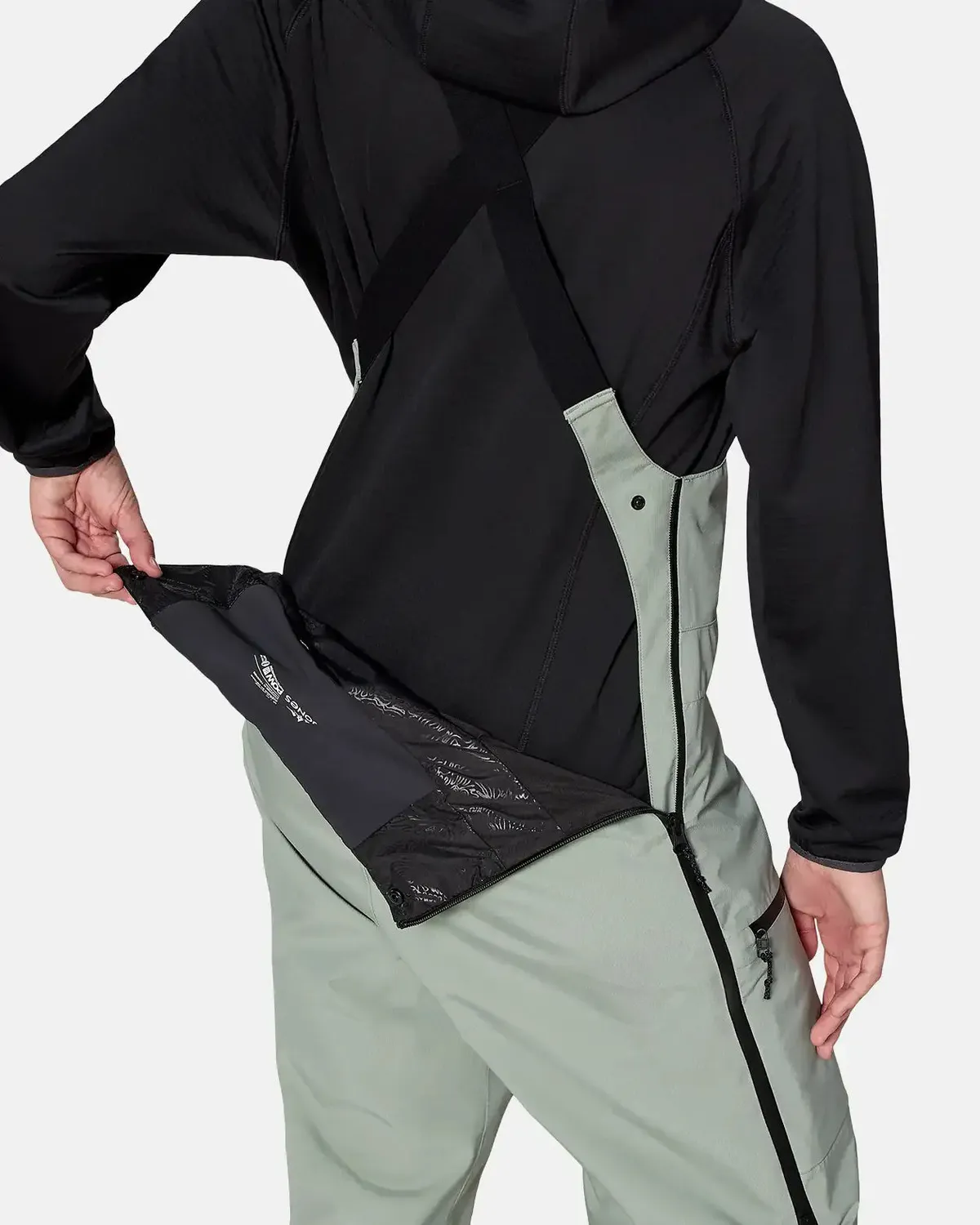 Jones MTN Surf Bibs skidbyxor dam Glacier Gray 20K