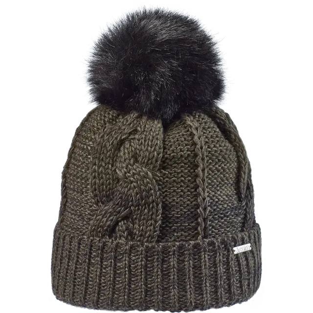 Cairn Oceane mössa black khaki med pompom