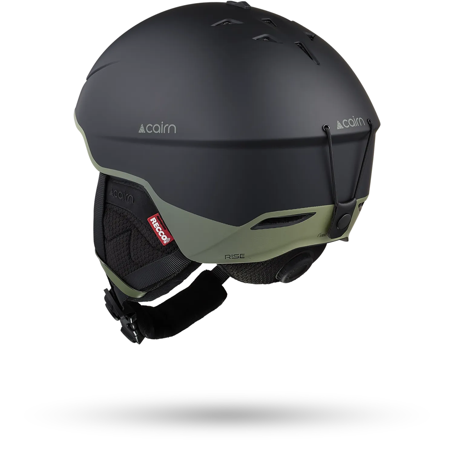Cairn Rise Pure skidhjälm mat black khaki Recco