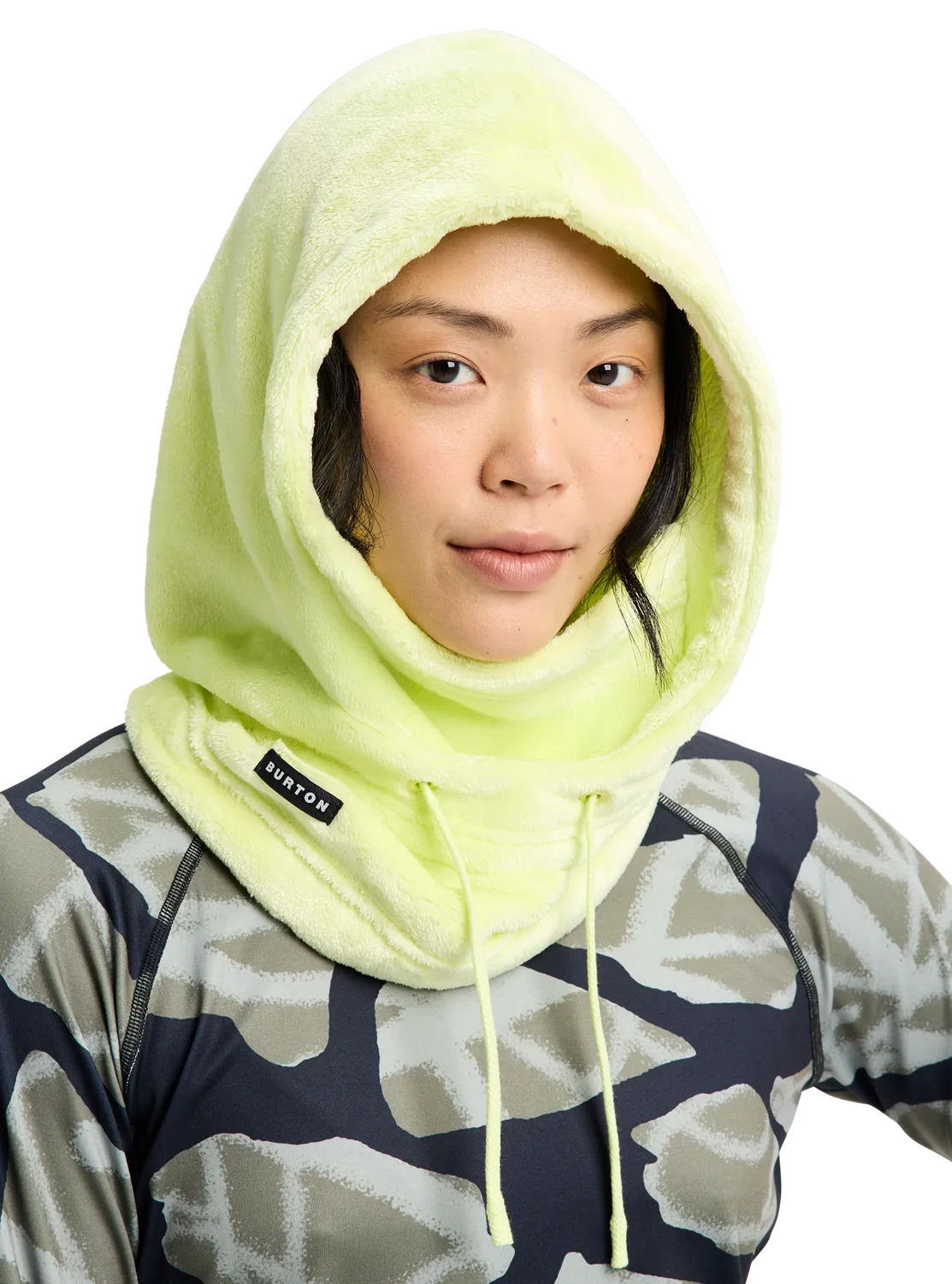 Burton Cora Hood huva Glow Yellow Green mjuk fleece