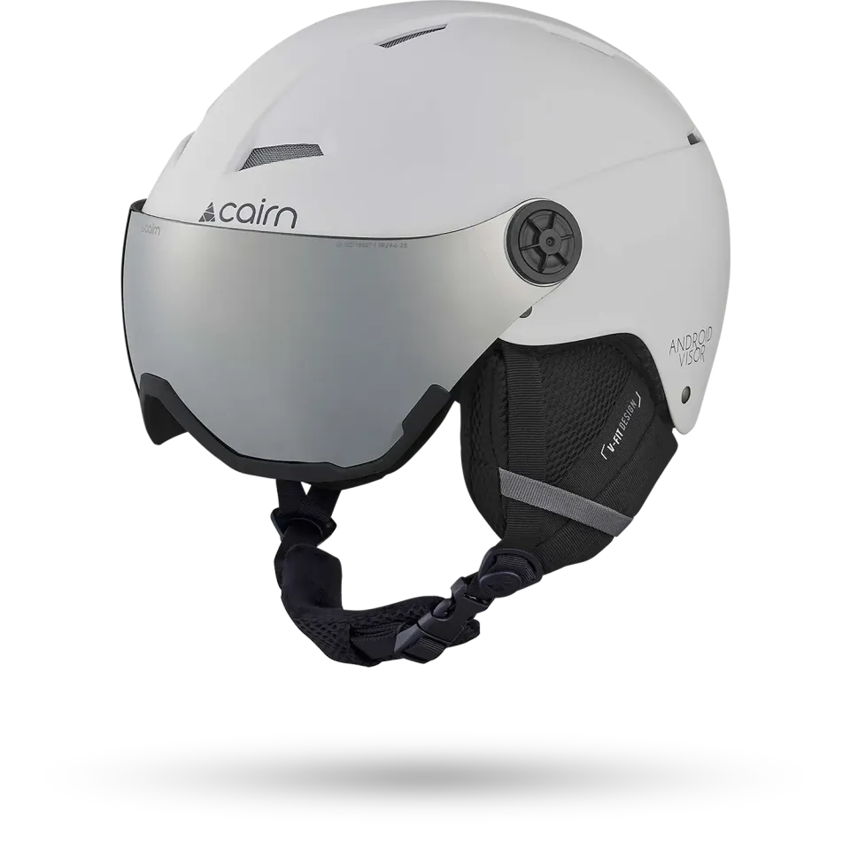 Cairn Android Visor skidhjälm vit grå med visir OTG