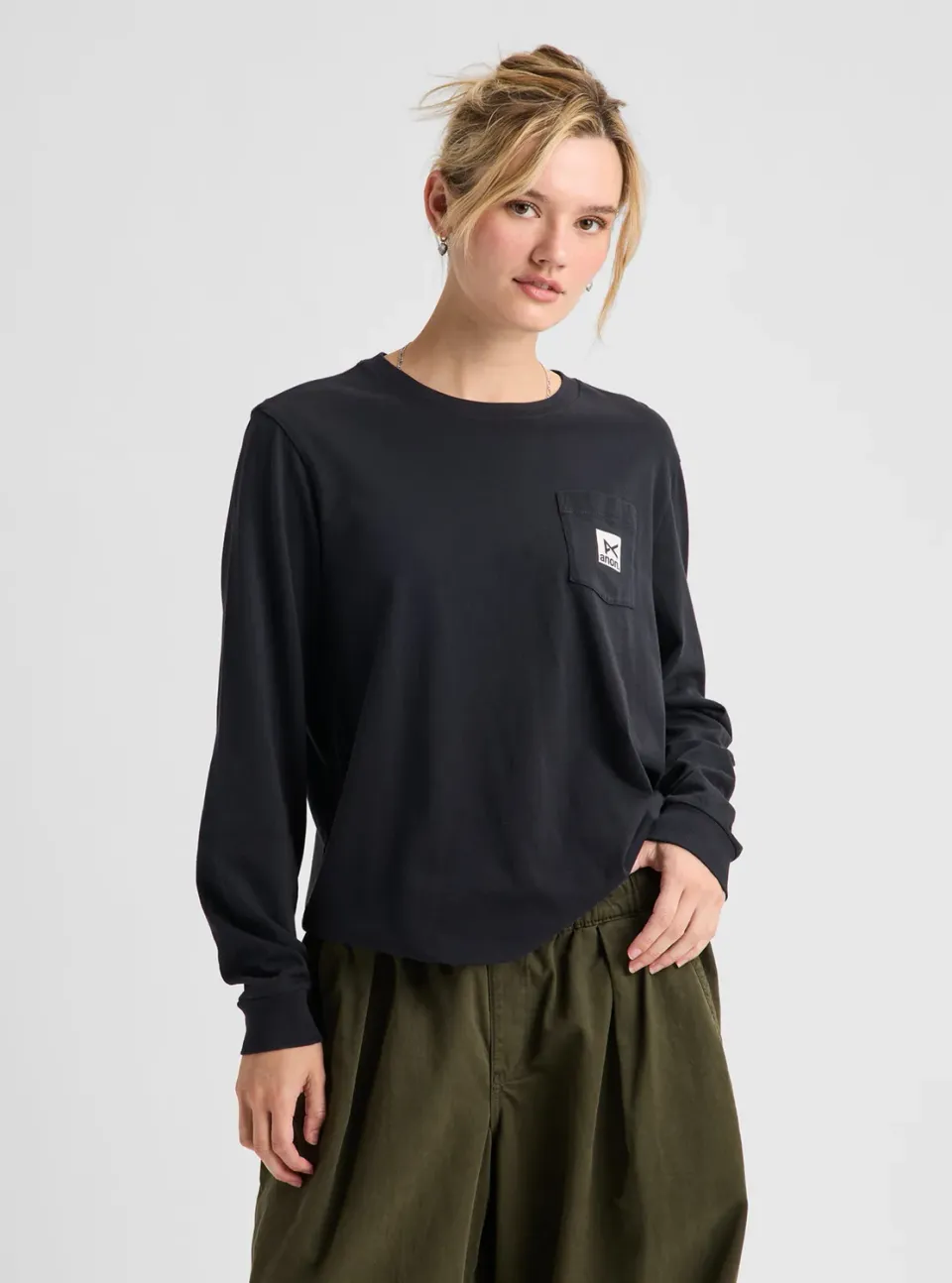 Burton Anon Long Sleeve T-Shirt True Black S-XL ekologisk