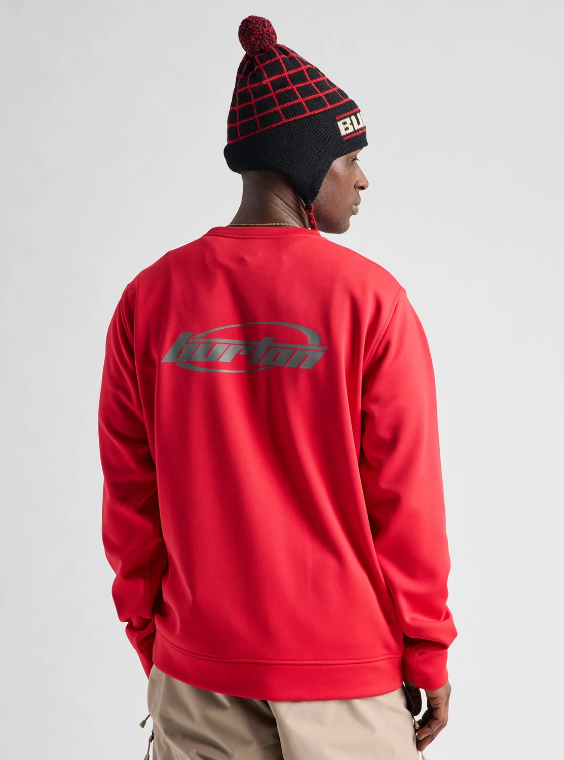 Burton Oak Pullover Crew fleecetröja Geranium Red avslappnad