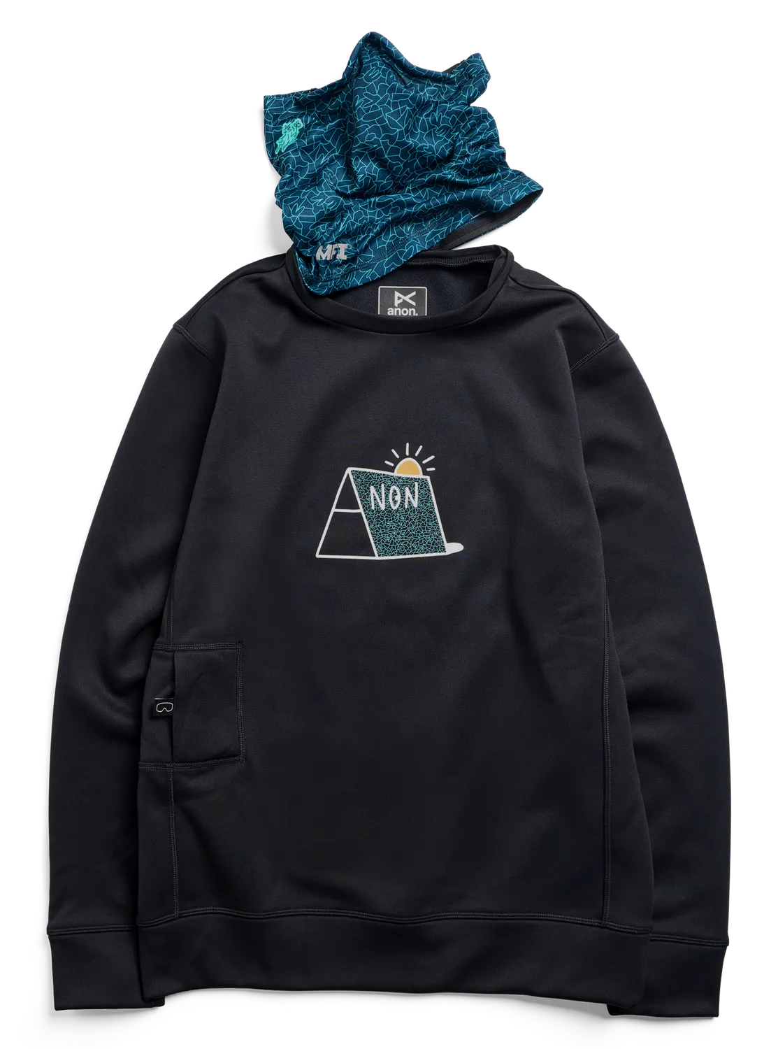 Anon Beaufort MFI fleece crewneck marin mönstrad 2 masker