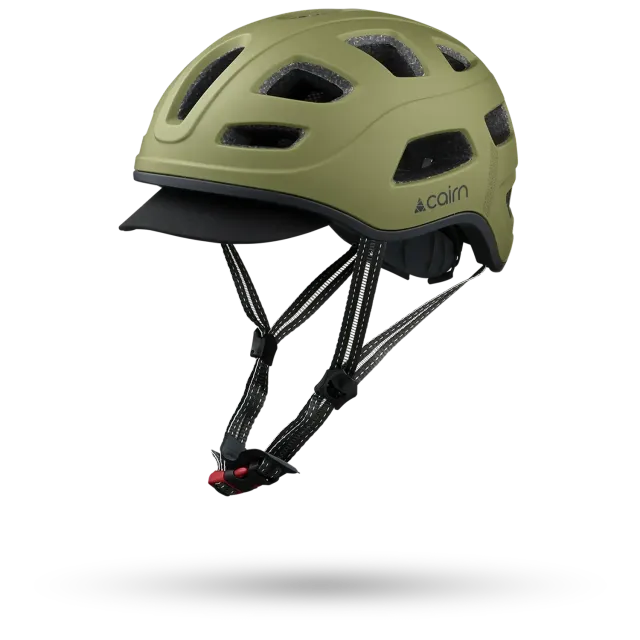Cairn Quartz cykelhjälm matte olive med lampa