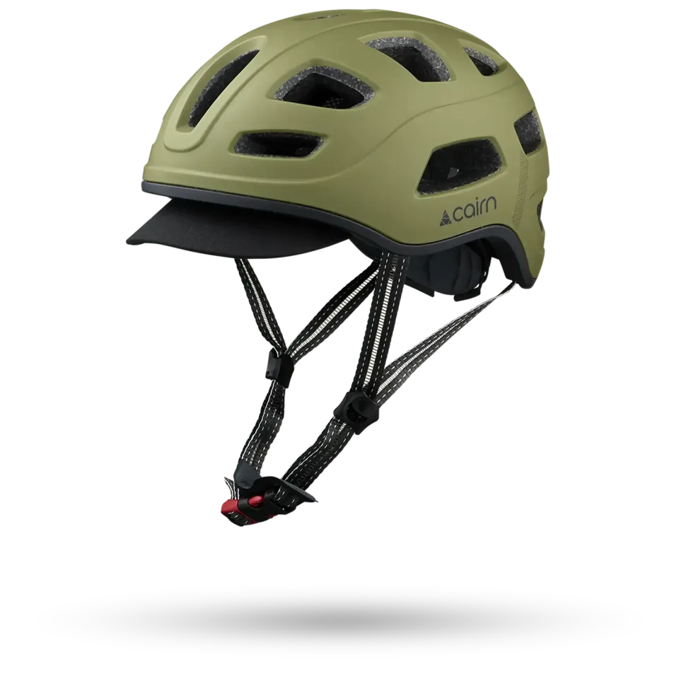 Cairn Quartz cykelhjälm matte olive med lampa