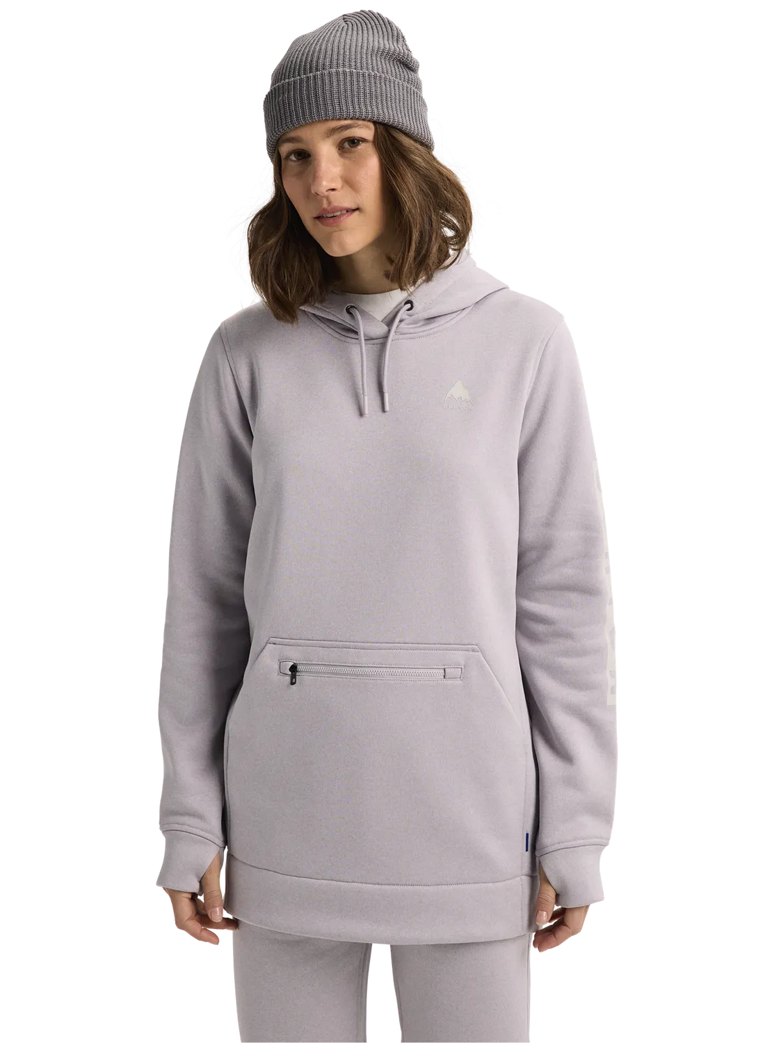 Burton Oak Long huvtröja Washed Lavender dam fleece
