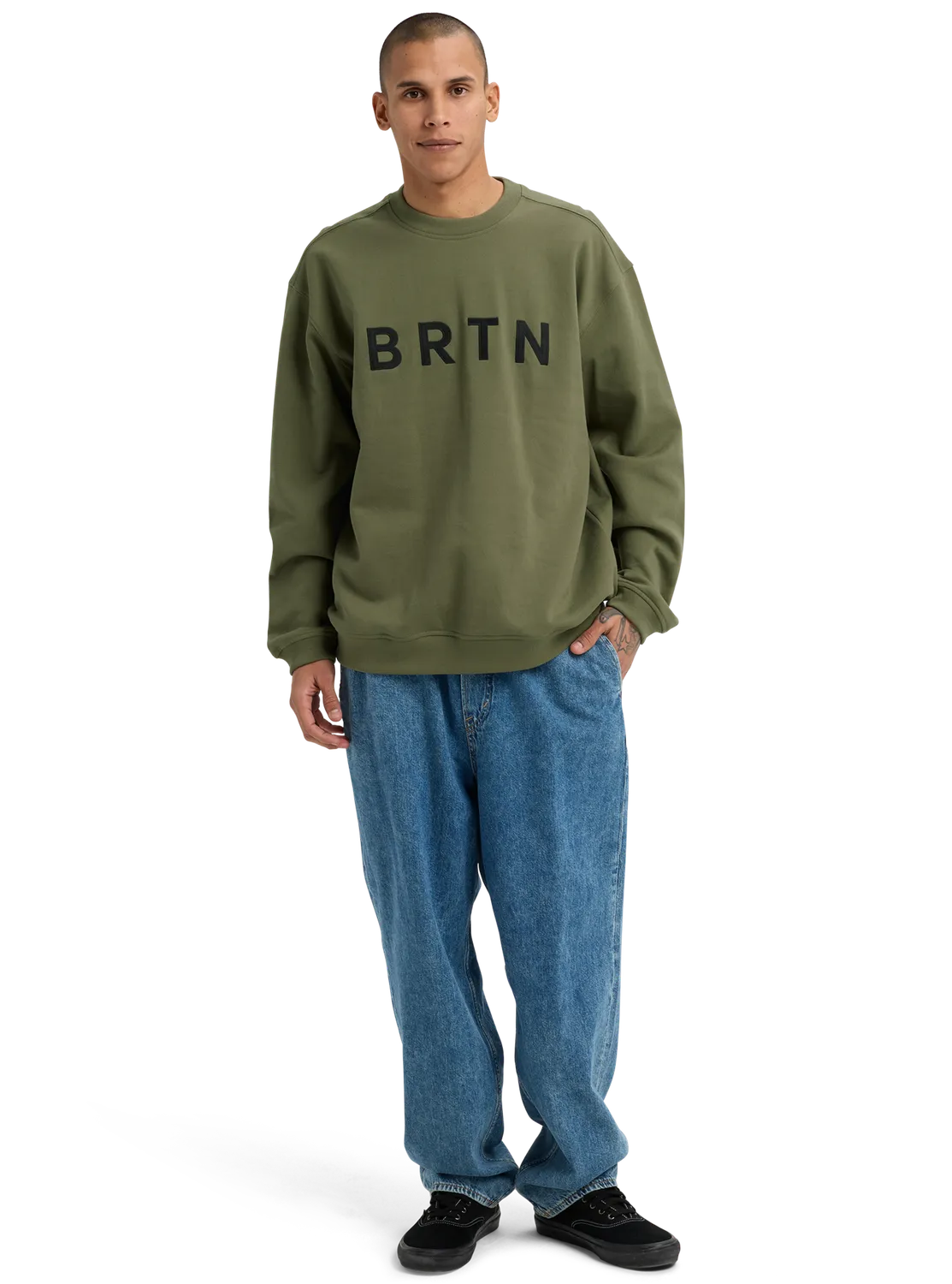 Burton BRTN Crew Sweatshirt Forest Moss ekologisk bomull