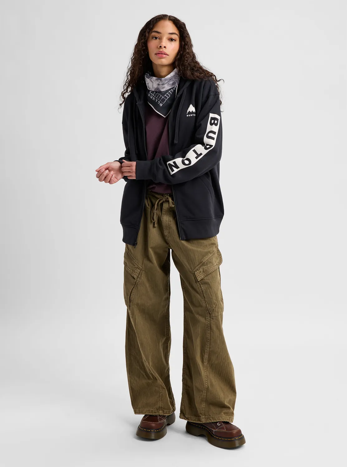 Burton Elite Full-Zip hoodie Dried Moss ekologisk