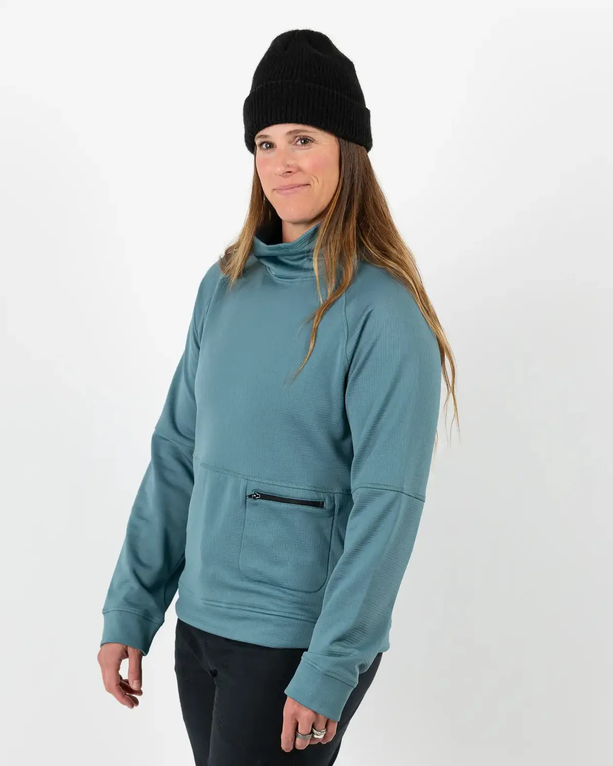 Jones Flagship Recycled Grid fleece dam stealth black