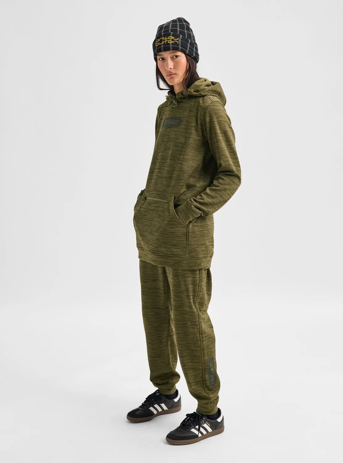 Burton Oak Long Pullover hoodie dam grå mjuk