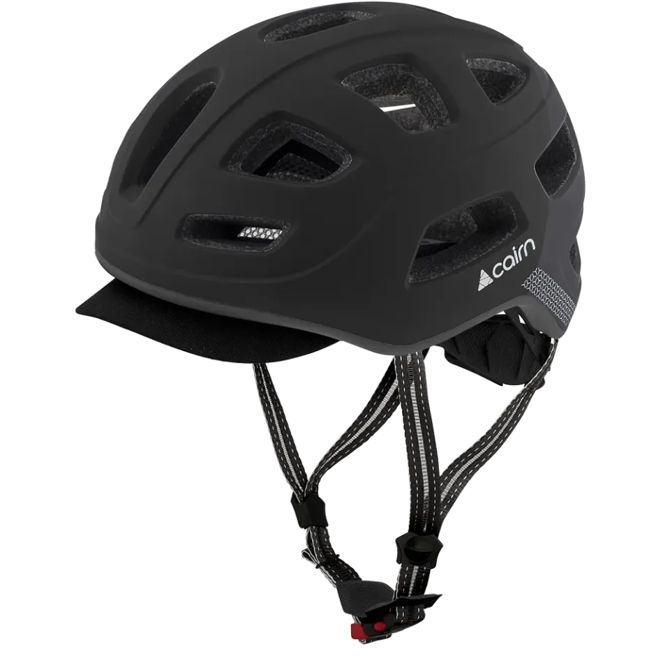 Cairn Quartz cykelhjälm black bakljus
