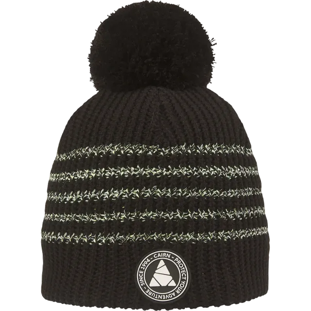 Cairn Olivia Hat mössa black holographic med tofs dam