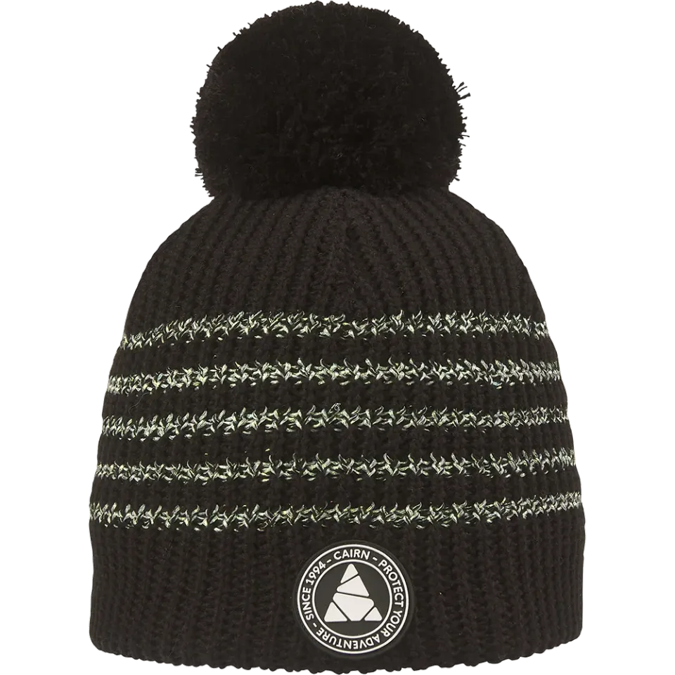 Cairn Olivia Hat mössa black holographic med tofs dam