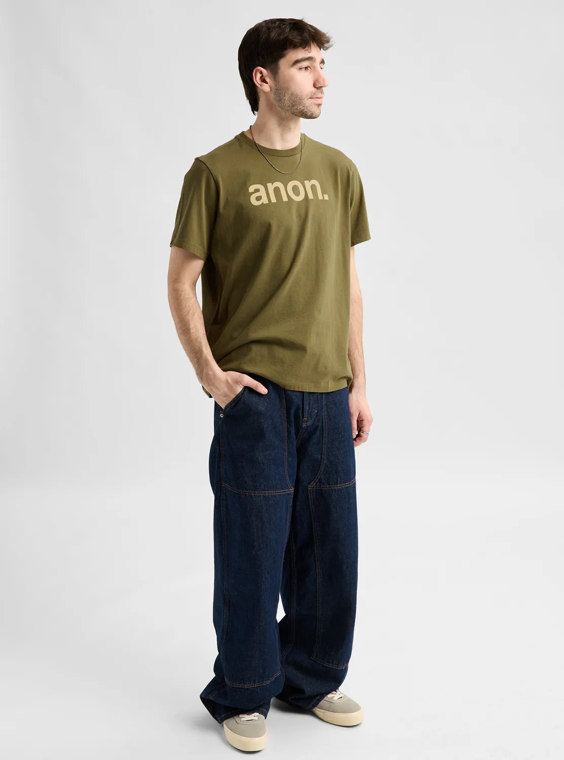 Burton Anon Short Sleeve T-shirt Dried Moss ekologisk bomull